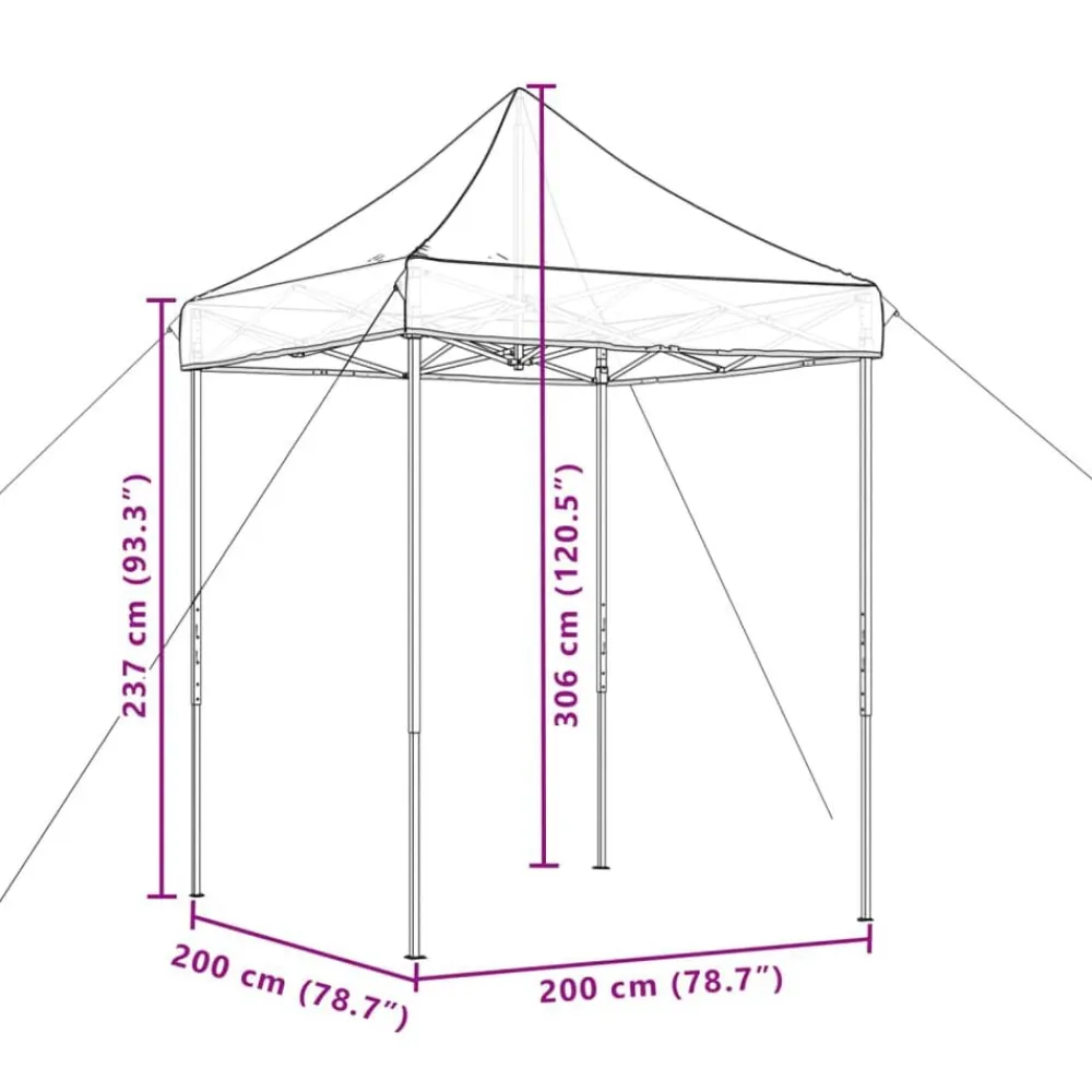 vidaXL Tienda de fiesta plegable Pop-Up 200x200x306 cm Terracota Sale