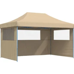 vidaXL Tienda de fiesta plegable Pop-Up con 3 paredes laterales Beige Outlet