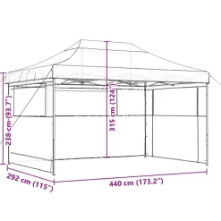 vidaXL Tienda de fiesta plegable Pop-Up con 3 paredes laterales Beige Outlet