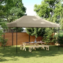vidaXL Tienda de fiesta plegable Pop-Up taupe 440x292x315 cm Taupé