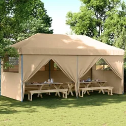 vidaXL Tienda de fiesta plegable Pop-Up con 4 paredes laterales Beige Online