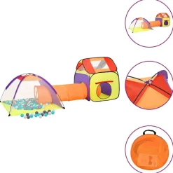 vidaXL Estructuras Para Juegos Al Aire Libre-Tienda de juego de niños con 250 bolas multicolor 338x123x111cm