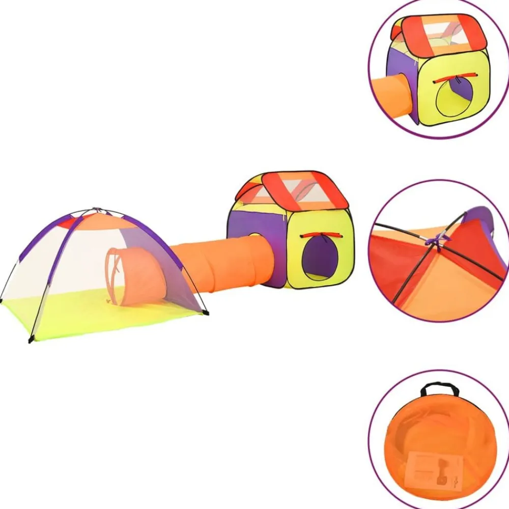 vidaXL Estructuras Para Juegos Al Aire Libre-Tienda de juego de niños con 250 bolas multicolor 338x123x111cm