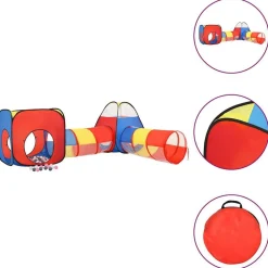 vidaXL Estructuras Para Juegos Al Aire Libre-Tienda de juego de niños con 250 bolas multicolor 190x264x90 cm