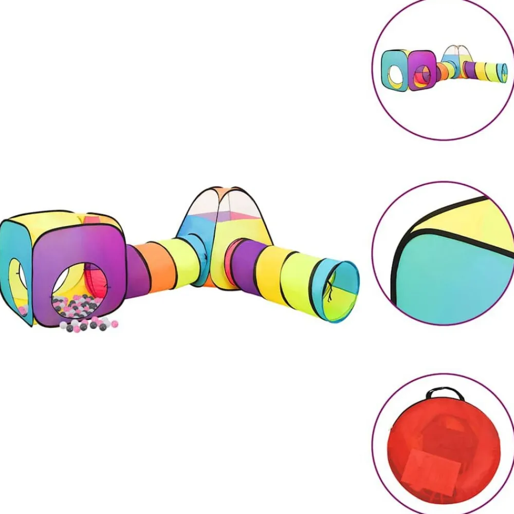 vidaXL Estructuras Para Juegos Al Aire Libre-Tienda de juego de niños con 250 bolas multicolor 190x264x90 cm