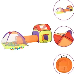 vidaXL Tienda de juego de niños con 250 bolas 338x123x111cm Multicolor New