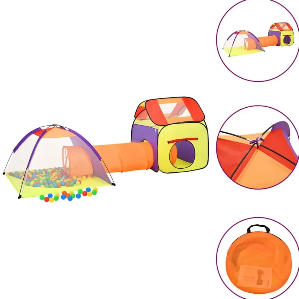 vidaXL Tienda de juego de niños con 250 bolas 338x123x111cm Multicolor New