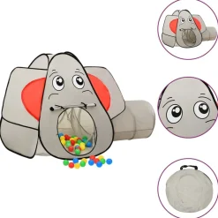 vidaXL Estructuras Para Juegos Al Aire Libre-Tienda de juegos elefante gris 174x86x101 cm