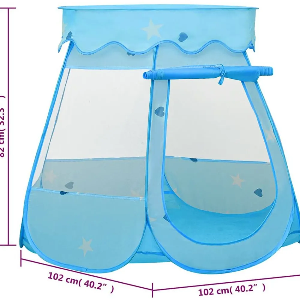vidaXL Estructuras Para Juegos Al Aire Libre-Tienda de juegos para niños con 250 bolas azul 102x102x82 cm