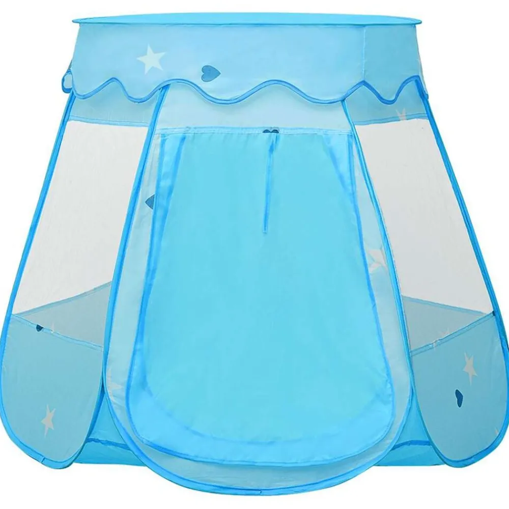 vidaXL Estructuras Para Juegos Al Aire Libre-Tienda de juegos para niños con 250 bolas azul 102x102x82 cm