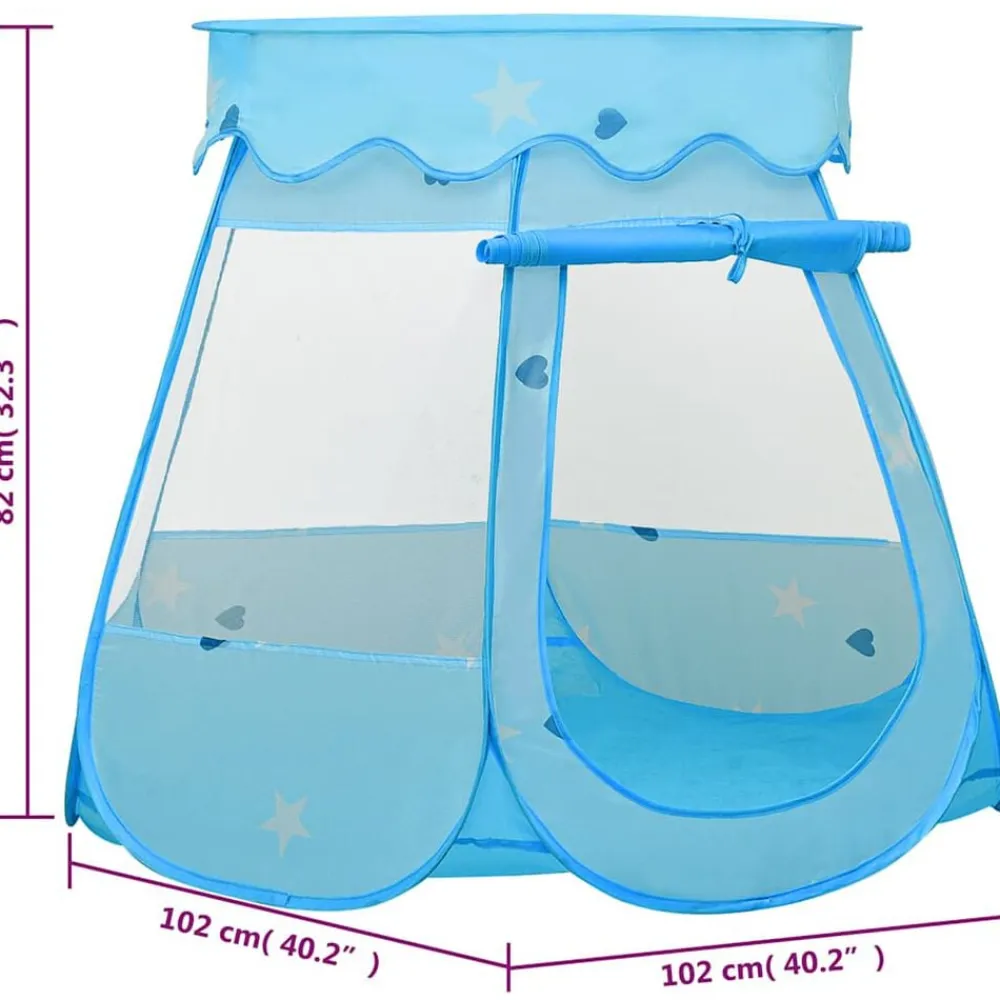 vidaXL Estructuras Para Juegos Al Aire Libre-Tienda de juegos para niños con 250 bolas azul 102x102x82 cm