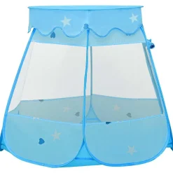 vidaXL Estructuras Para Juegos Al Aire Libre-Tienda de juegos para niños con 250 bolas azul 102x102x82 cm
