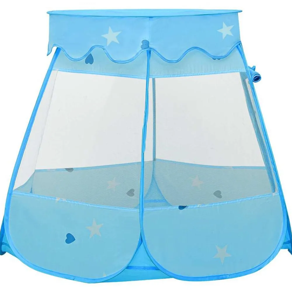 vidaXL Estructuras Para Juegos Al Aire Libre-Tienda de juegos para niños con 250 bolas azul 102x102x82 cm