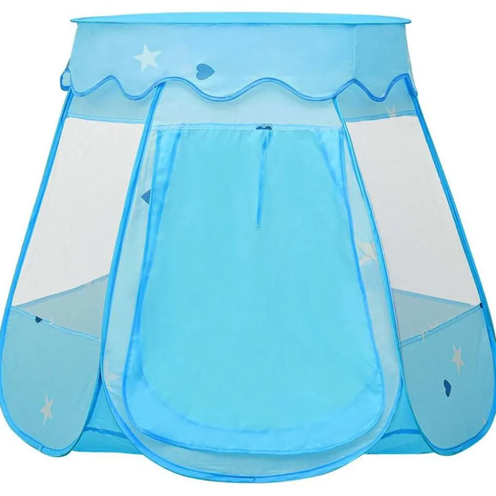 vidaXL Estructuras Para Juegos Al Aire Libre-Tienda de juegos para niños con 250 bolas azul 102x102x82 cm
