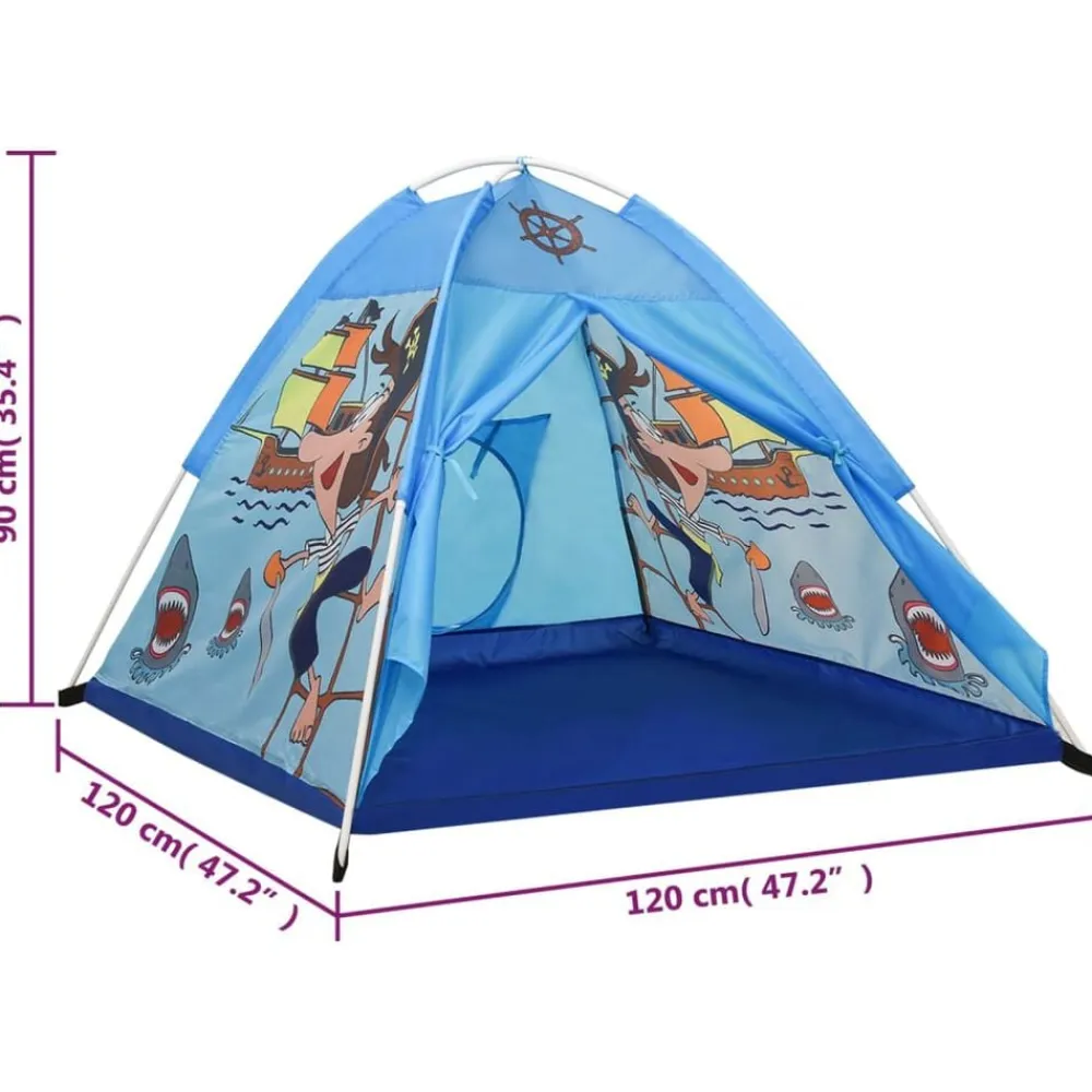 vidaXL Estructuras Para Juegos Al Aire Libre-Tienda de juegos para niños con 250 bolas azul 120x120x90 cm