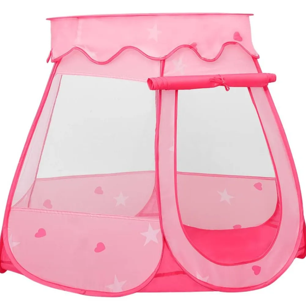 vidaXL Estructuras Para Juegos Al Aire Libre-Tienda de juegos para niños con 250 bolas rosa 102x102x82 cm