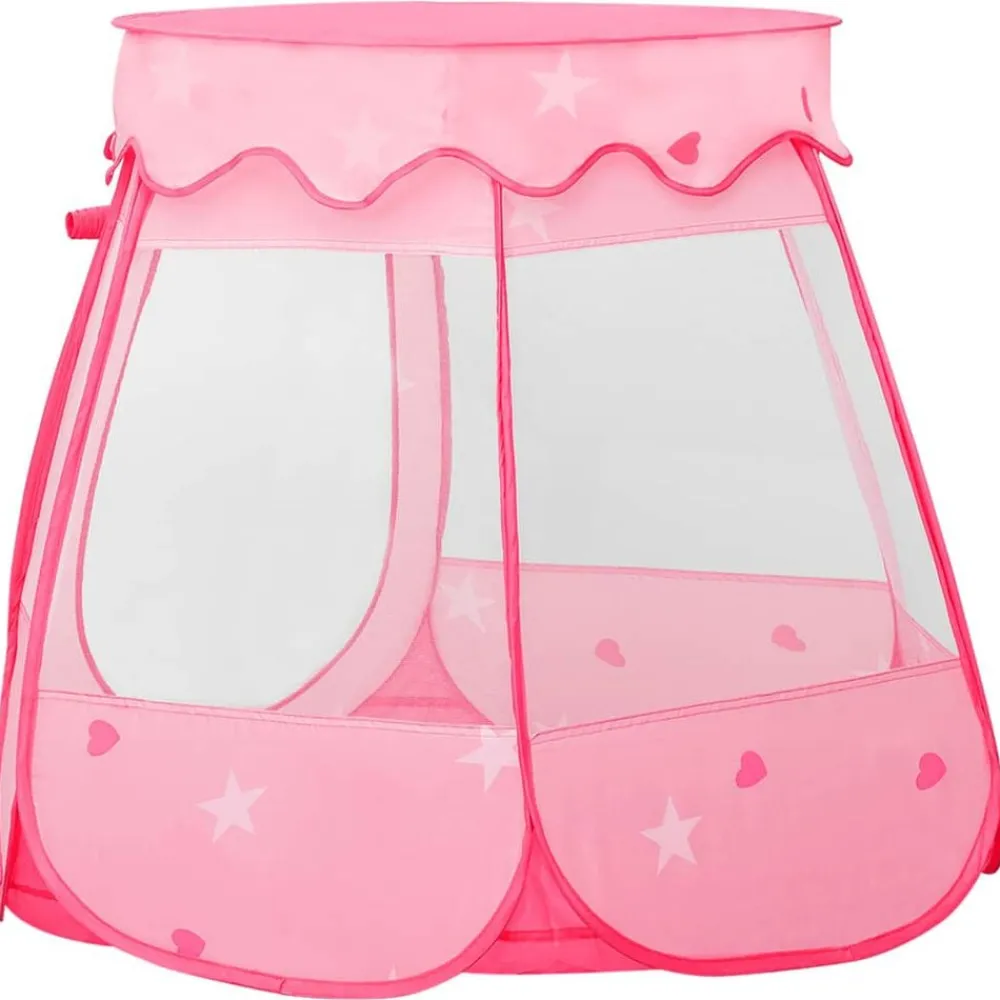 vidaXL Estructuras Para Juegos Al Aire Libre-Tienda de juegos para niños con 250 bolas rosa 102x102x82 cm