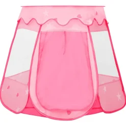 vidaXL Estructuras Para Juegos Al Aire Libre-Tienda de juegos para niños con 250 bolas rosa 102x102x82 cm
