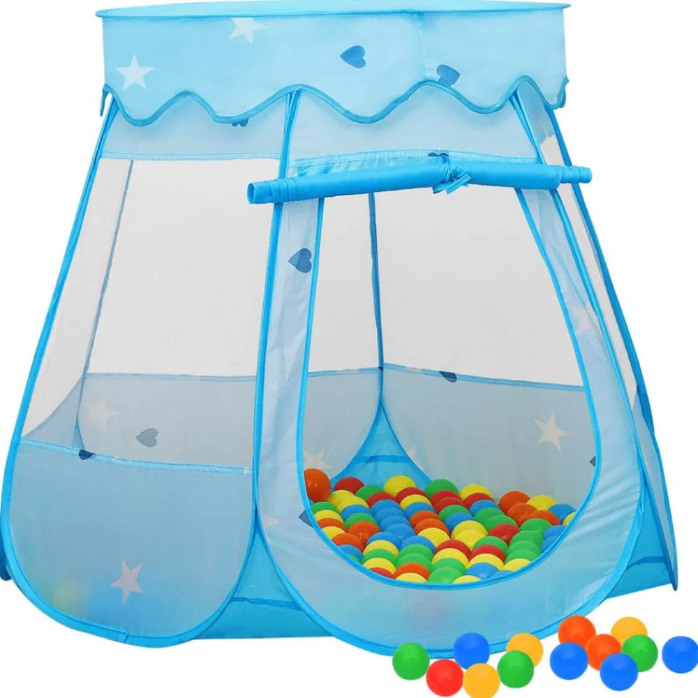 vidaXL Tienda de juegos para niños con 250 bolas azul 102x102x82 cm Multicolor Discount