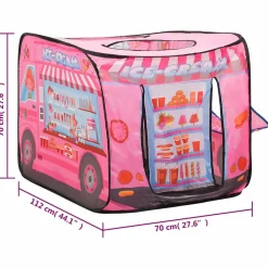 vidaXL Estructuras Para Juegos Al Aire Libre-Tienda de juegos para niños con 250 bolas rosa 70x112x70 cm