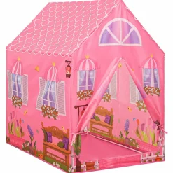 vidaXL Estructuras Para Juegos Al Aire Libre-Tienda de juegos para niños con 250 bolas rosa 69x94x104 cm