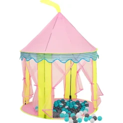 vidaXL Estructuras Para Juegos Al Aire Libre-Tienda de juegos para niños con 250 bolas rosa 100x100x127 cm