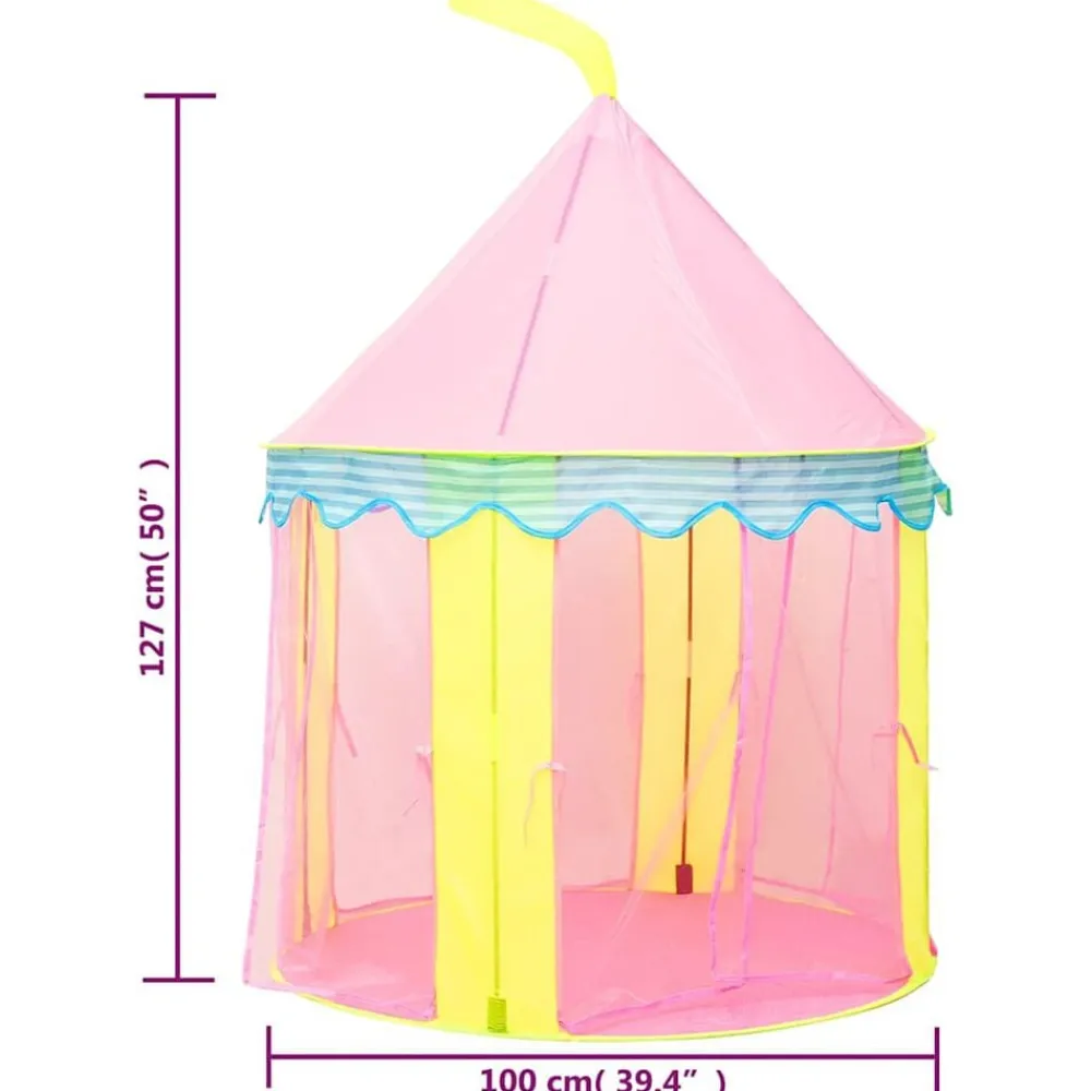 vidaXL Estructuras Para Juegos Al Aire Libre-Tienda de juegos para niños con 250 bolas rosa 100x100x127 cm