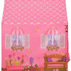 vidaXL Estructuras Para Juegos Al Aire Libre-Tienda de juegos para niños rosa 69x94x104 cm