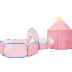 vidaXL Estructuras Para Juegos Al Aire Libre-Tienda de juegos para niños con 250 bolas rosa 301x120x128 cm