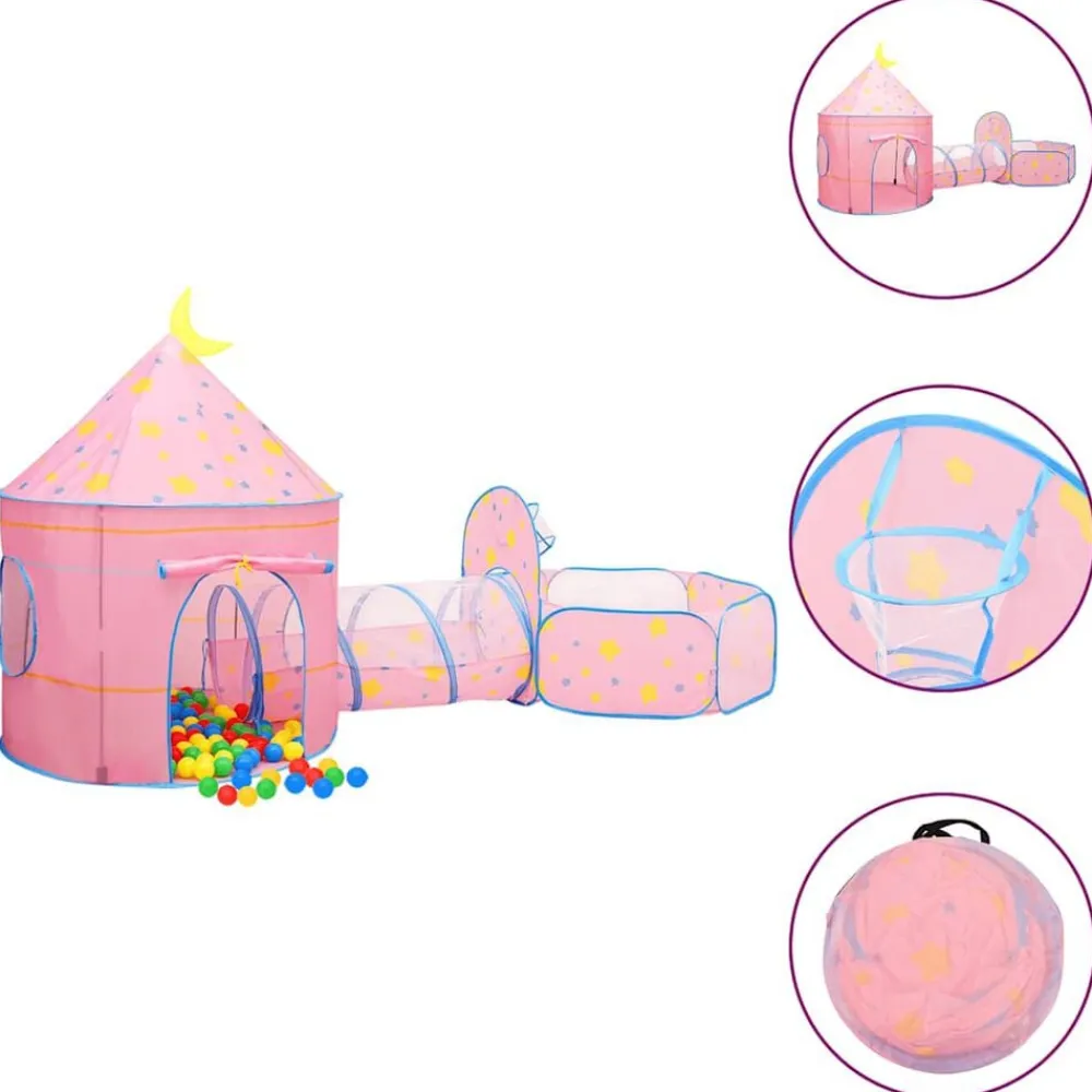 vidaXL Tienda de juegos para niños rosa 301x120x128 cm Discount