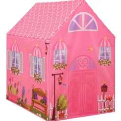 vidaXL Estructuras Para Juegos Al Aire Libre-Tienda de juegos para niños con 250 bolas rosa 69x94x104 cm
