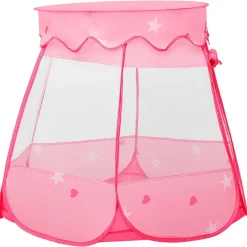 vidaXL Estructuras Para Juegos Al Aire Libre-Tienda de juegos para niños con 250 bolas rosa 102x102x82 cm