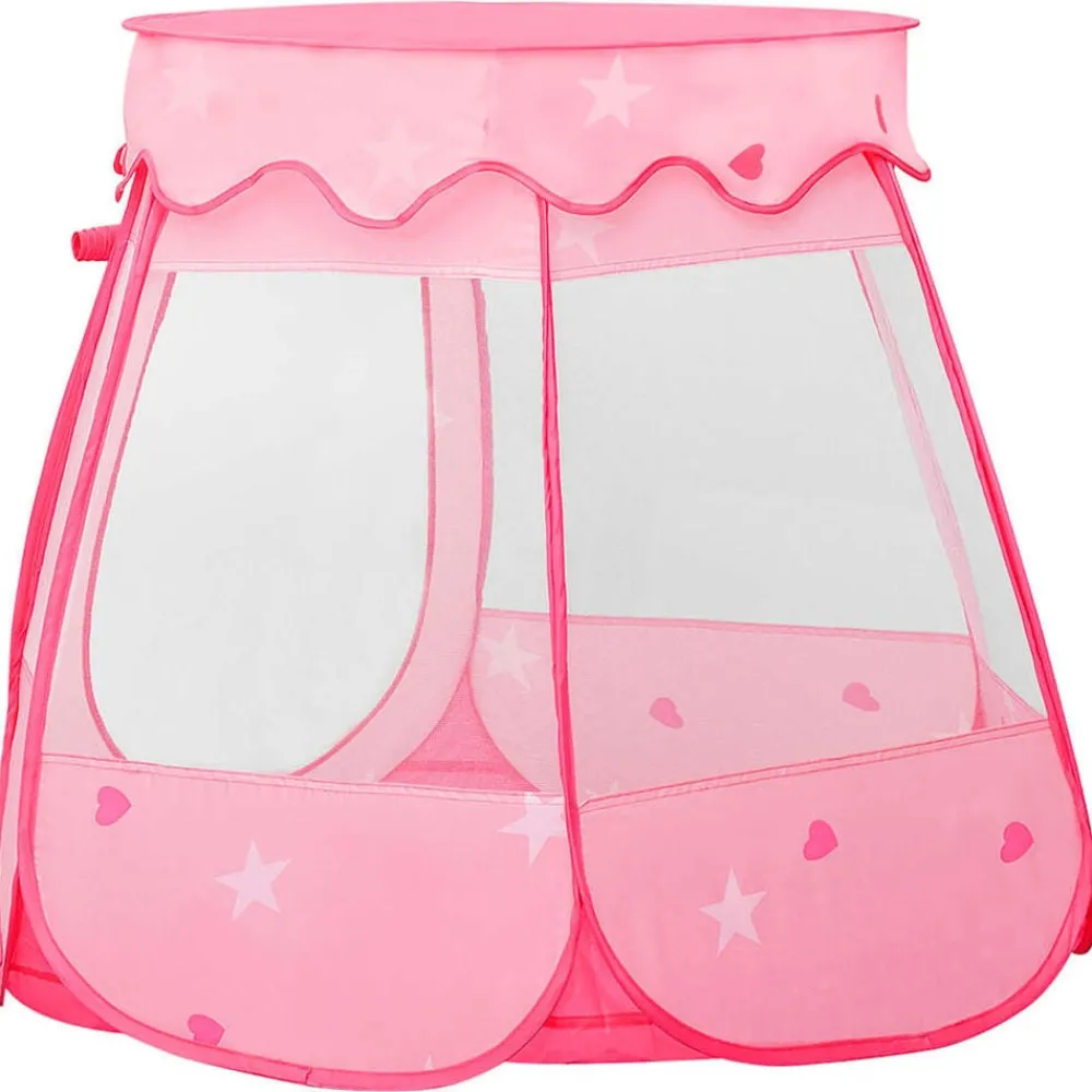 vidaXL Estructuras Para Juegos Al Aire Libre-Tienda de juegos para niños con 250 bolas rosa 102x102x82 cm