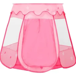 vidaXL Estructuras Para Juegos Al Aire Libre-Tienda de juegos para niños con 250 bolas rosa 102x102x82 cm