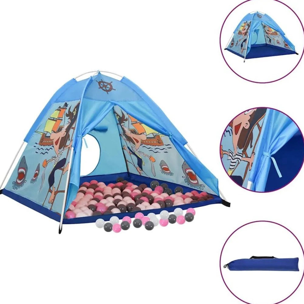 vidaXL Tienda de juegos para niños con 250 bolas azul 120x120x90 cm Multicolor 2