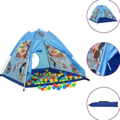 vidaXL Tienda de juegos para niños azul 120x120x90 cm New