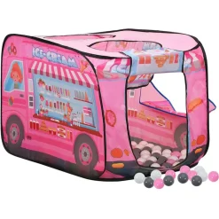 vidaXL Estructuras Para Juegos Al Aire Libre-Tienda de juegos para niños con 250 bolas rosa 70x112x70 cm