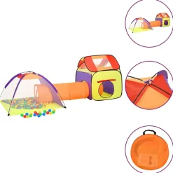 vidaXL Estructuras Para Juegos Al Aire Libre-Tienda de juegos para niños multicolor 338x123x111 cm