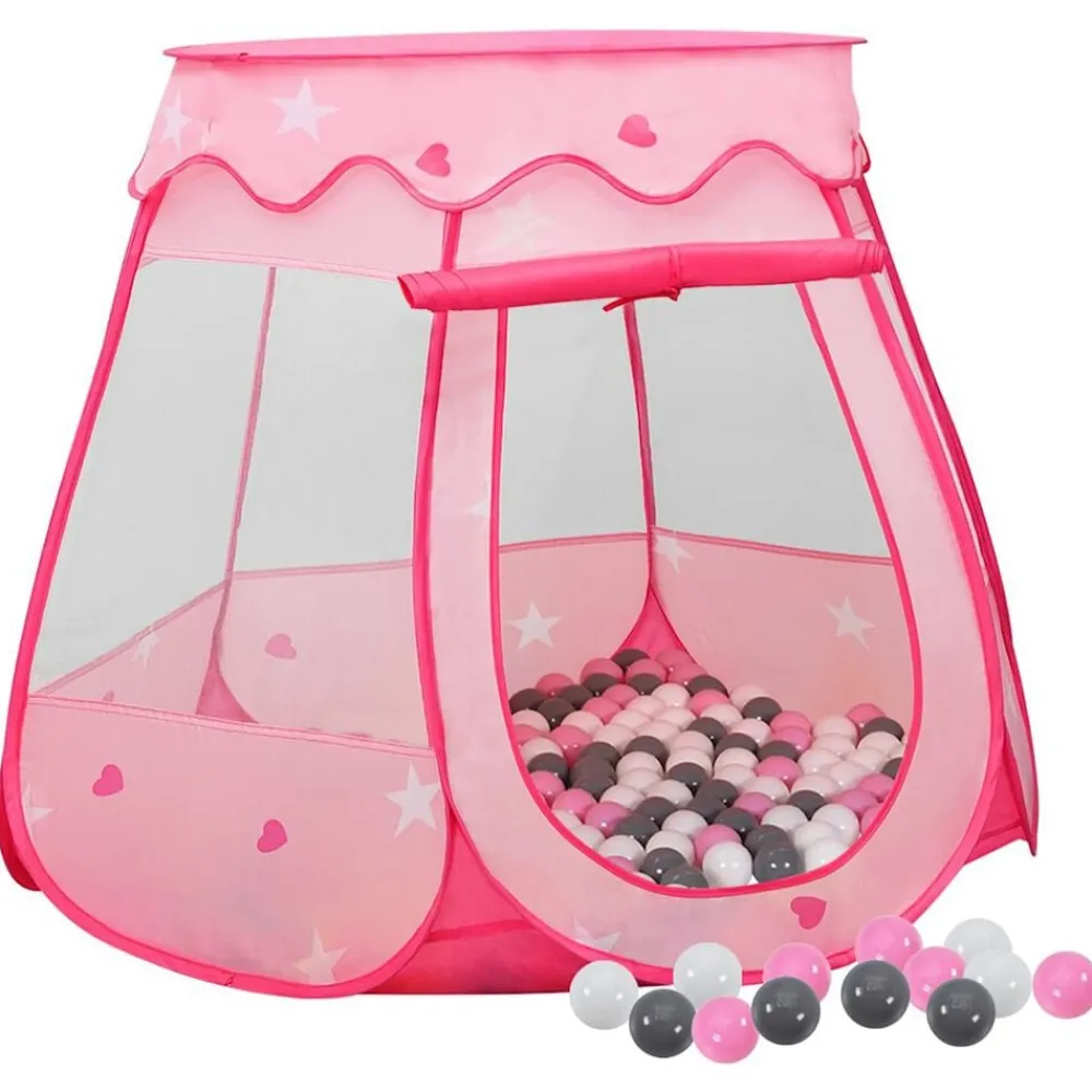 vidaXL Tienda de juegos para niños con 250 bolas rosa 102x102x82 cm Multicolor 2