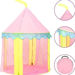 vidaXL Estructuras Para Juegos Al Aire Libre-Tienda de juegos para niños rosa 100x100x127 cm