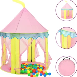 vidaXL Estructuras Para Juegos Al Aire Libre-Tienda de juegos para niños rosa 100x100x127 cm