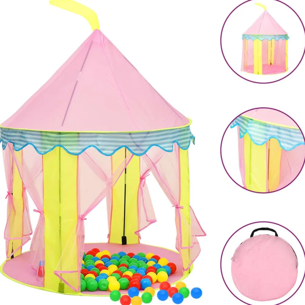 vidaXL Estructuras Para Juegos Al Aire Libre-Tienda de juegos para niños rosa 100x100x127 cm