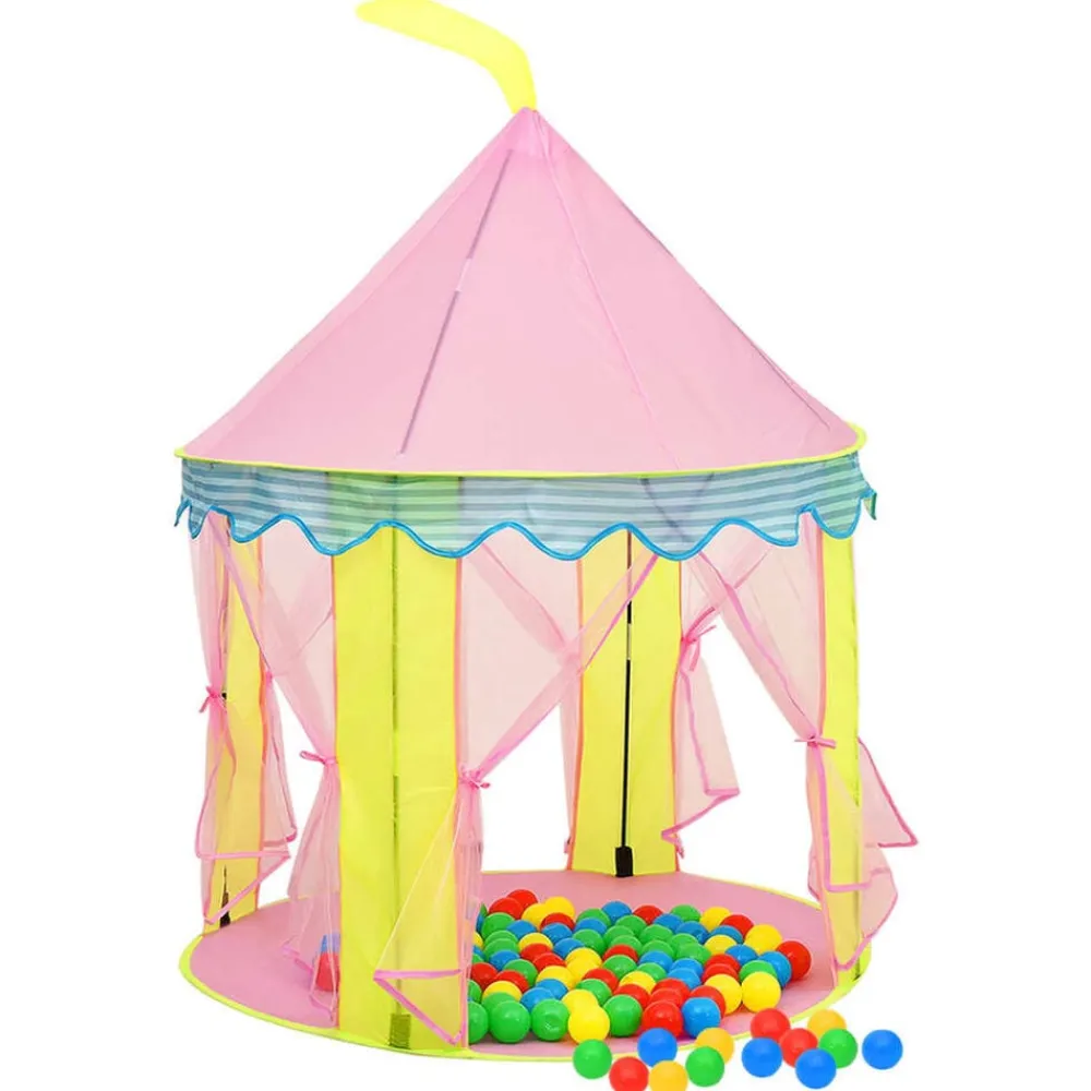 vidaXL Estructuras Para Juegos Al Aire Libre-Tienda de juegos para niños rosa 100x100x127 cm