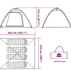 vidaXL Tienda de pesca 4 personas apertura rápida marrón Marr&oacute;n Hot