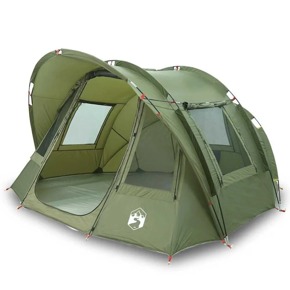 vidaXL Tienda de pesca 2 personas impermeable oliva Verde