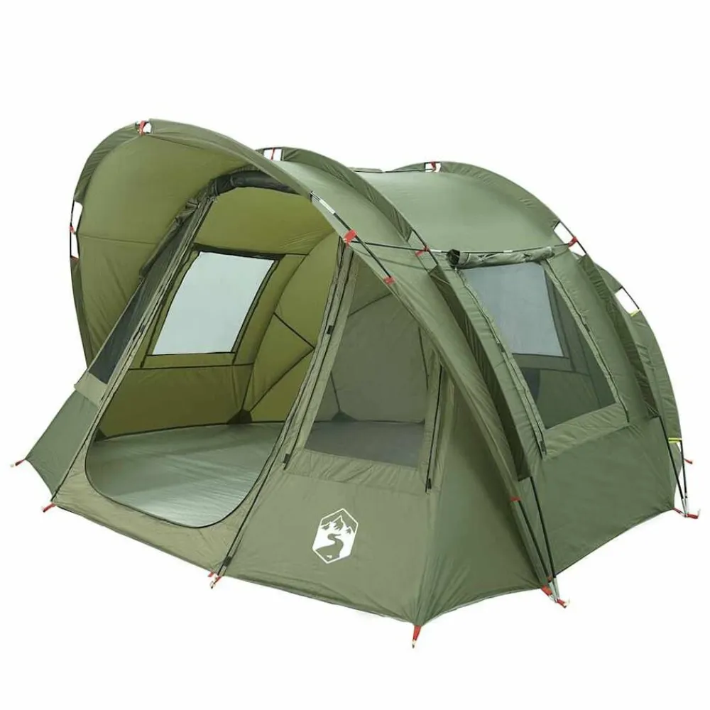 vidaXL Tienda de pesca 2 personas impermeable oliva Verde