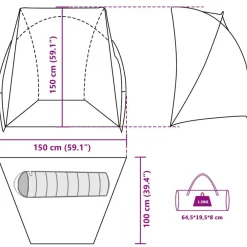 vidaXL Actividades Al Aire Libre-Tienda de pesca impermeable