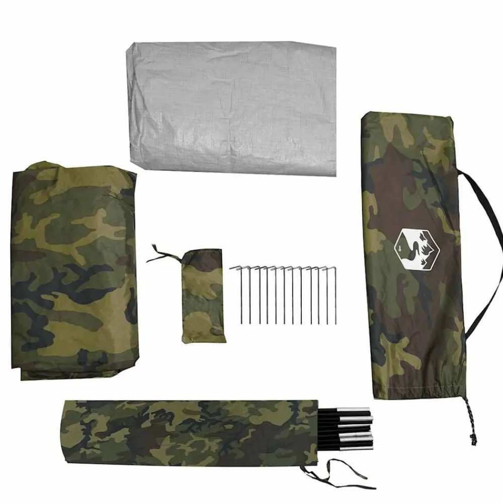 vidaXL Tienda de pesca para 3 personas impermeable Camuflaje Online