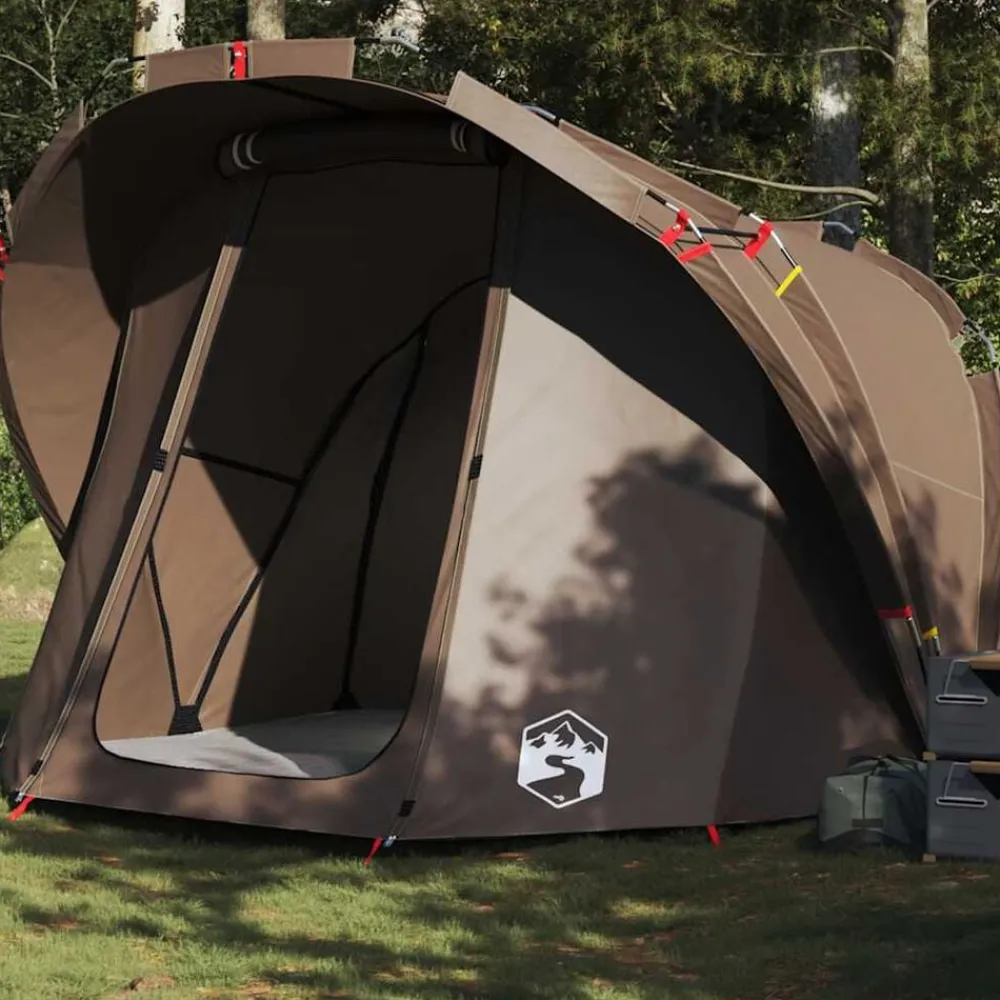 vidaXL Tienda de pesca para 4 personas impermeable marrón Marrón Online