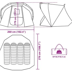 vidaXL Tienda de pesca para 4 personas impermeable marrón Marrón Online